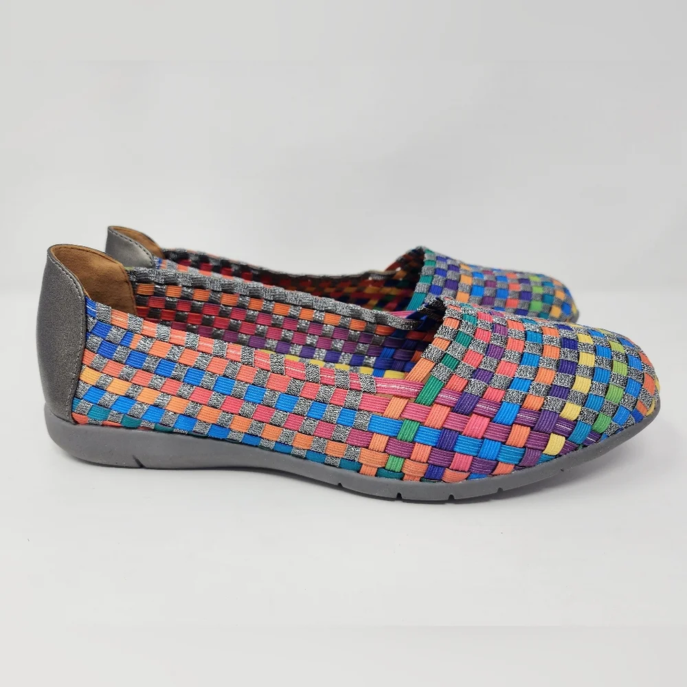 comfortview Multicolor Woven Slip-On Flats